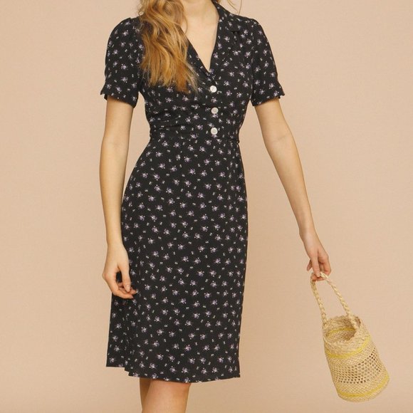 Rouje Dresses & Skirts - Rouje - ANAIS dress Bouquet noir | Size FR 40 US 8